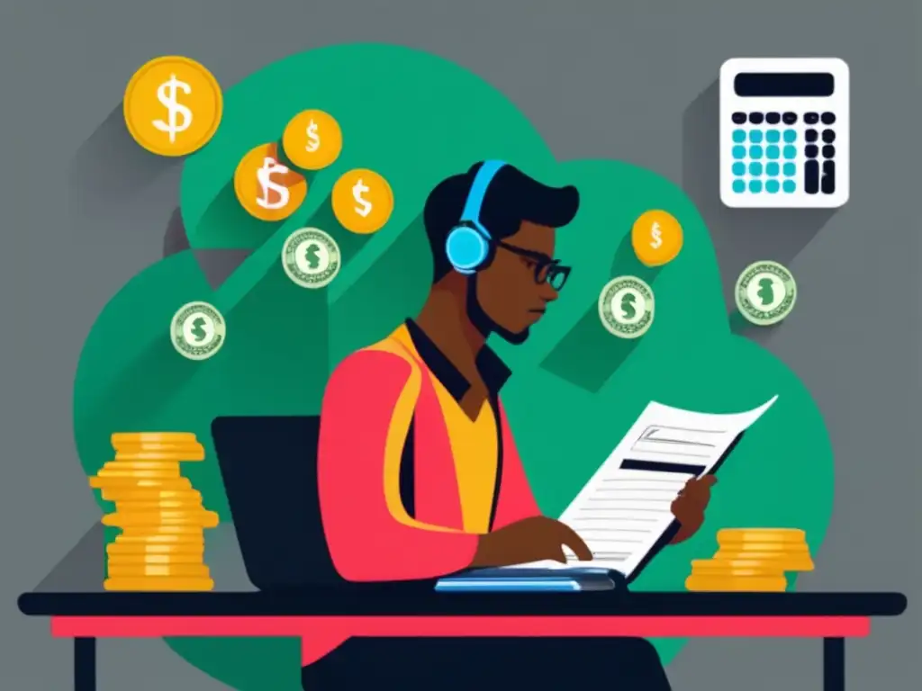 Estrategias de precios para freelancers Freelancer calculando tarifas y estrategias de fijación de precios