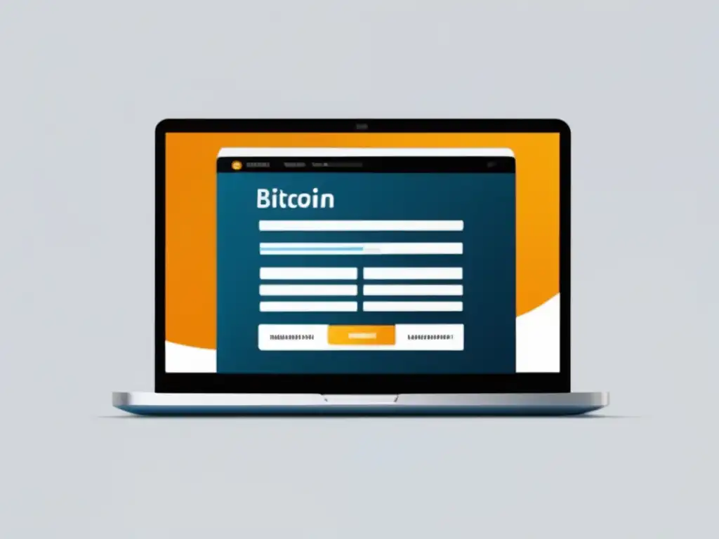 Laptop de freelancer con interfaz de pago en Bitcoin Laptop freelancer con diseño elegante, workspace ordenado y pagos en Bitcoin