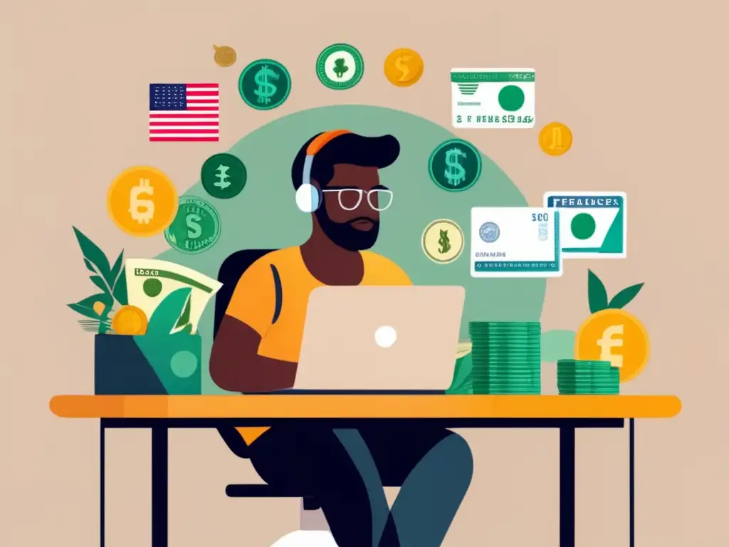 Freelancer gestionando monedas de todo el mundo Facturar en diferentes monedas como freelancer: gestión elegante