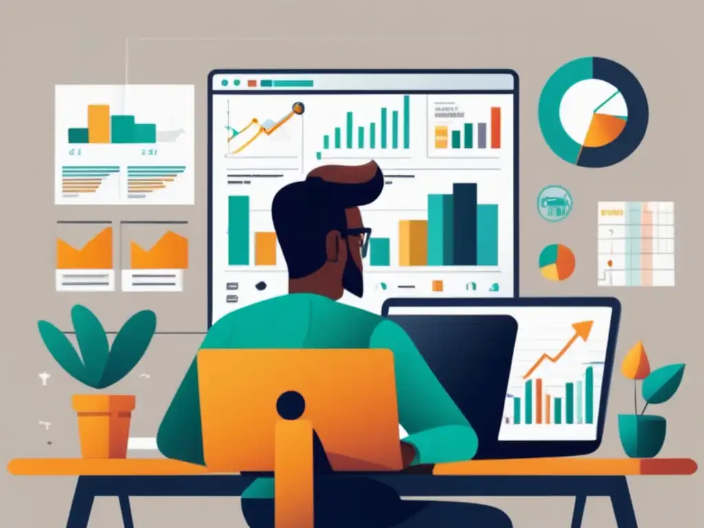 Freelancer trabajando en metas financieras Freelancer enfocado en estrategias de ahorro e inversión