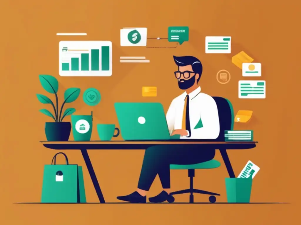 Freelancer estableciendo crédito: confianza y crecimiento Ilustración minimalista de freelancer estableciendo buen crédito