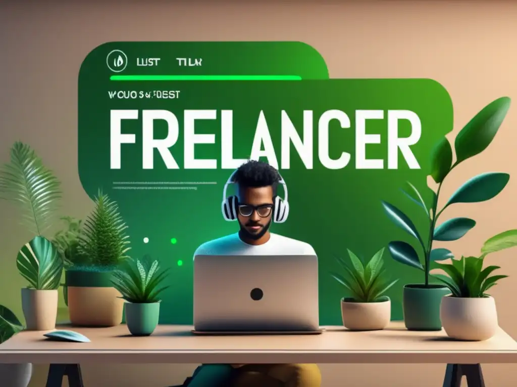 Freelancer creando cursos online en un entorno minimalista Freelancer generando ingresos vendiendo cursos y tutoriales en línea