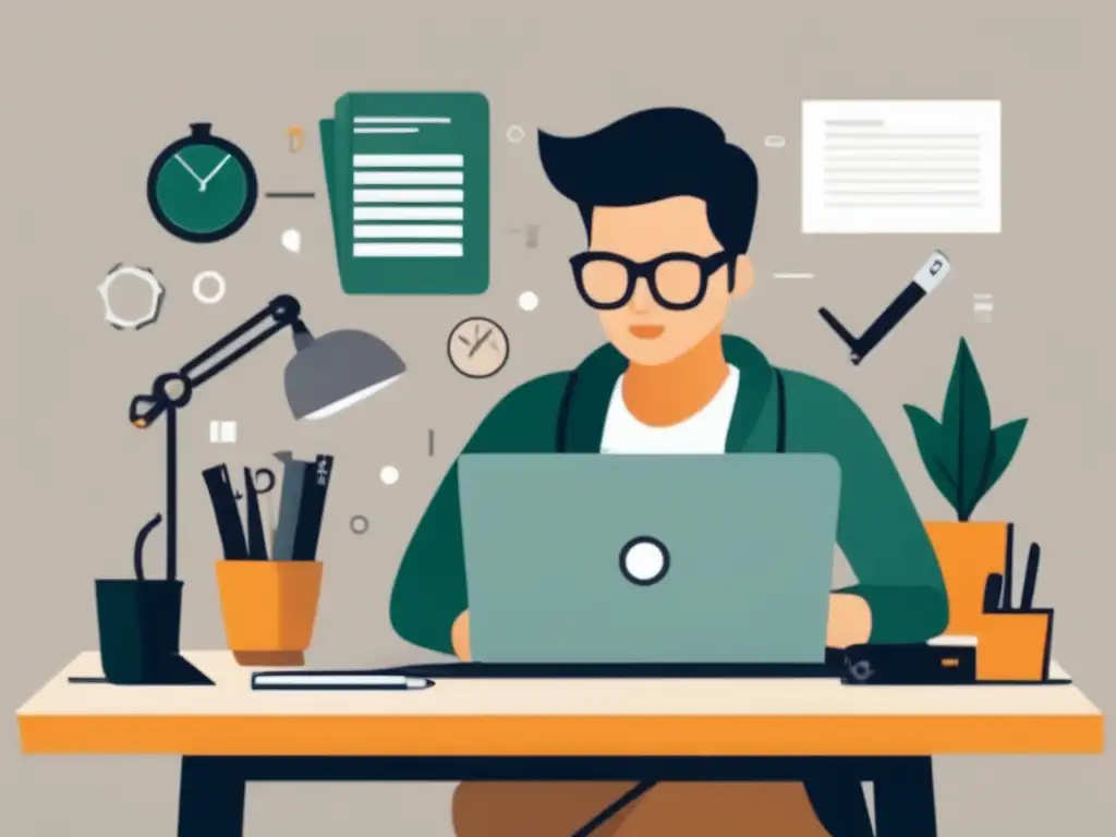 Freelancer concentrado y organizado Freelancer concentrado en habilidades de negociación para freelancers