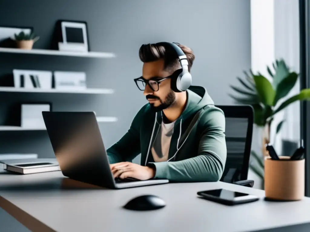 Freelancer en escritorio minimalista Estrategias para reducir riesgos financieros al emprender como freelancer