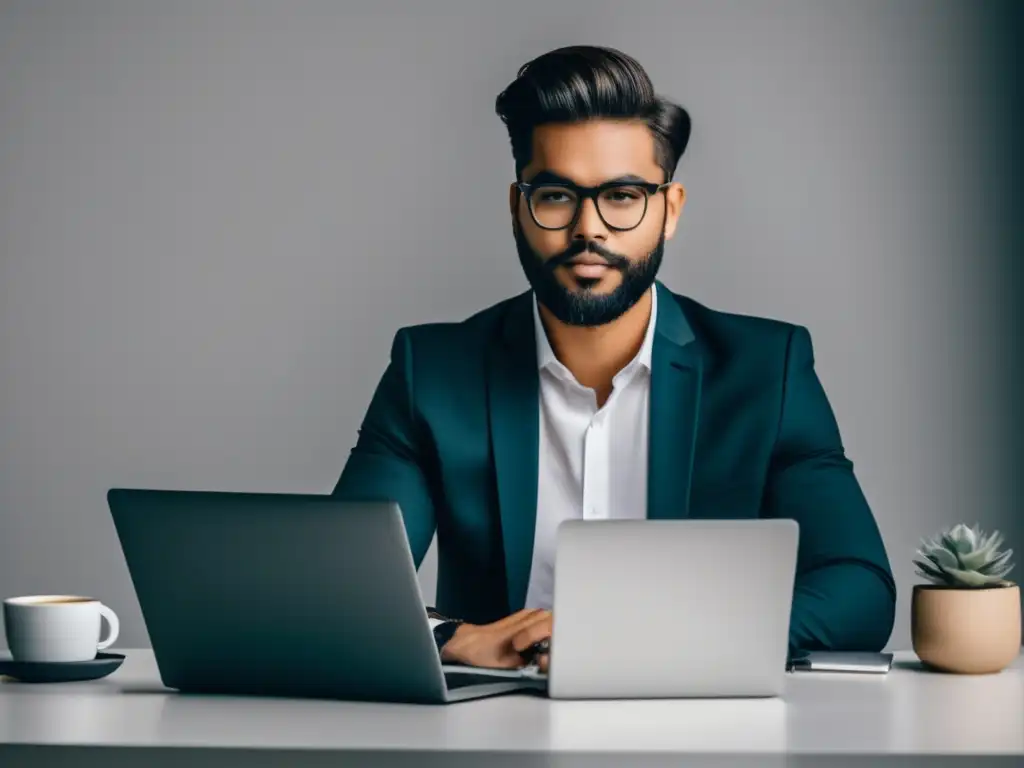 Freelancer enfocado en finanzas - Freelancer en escritorio moderno aprendiendo finanzas: cursos de finanzas para freelancers