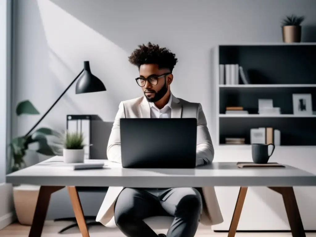 Freelancer en oficina moderna Freelancer en oficina moderna: estrategias para proteger finanzas ante volatilidad del mercado