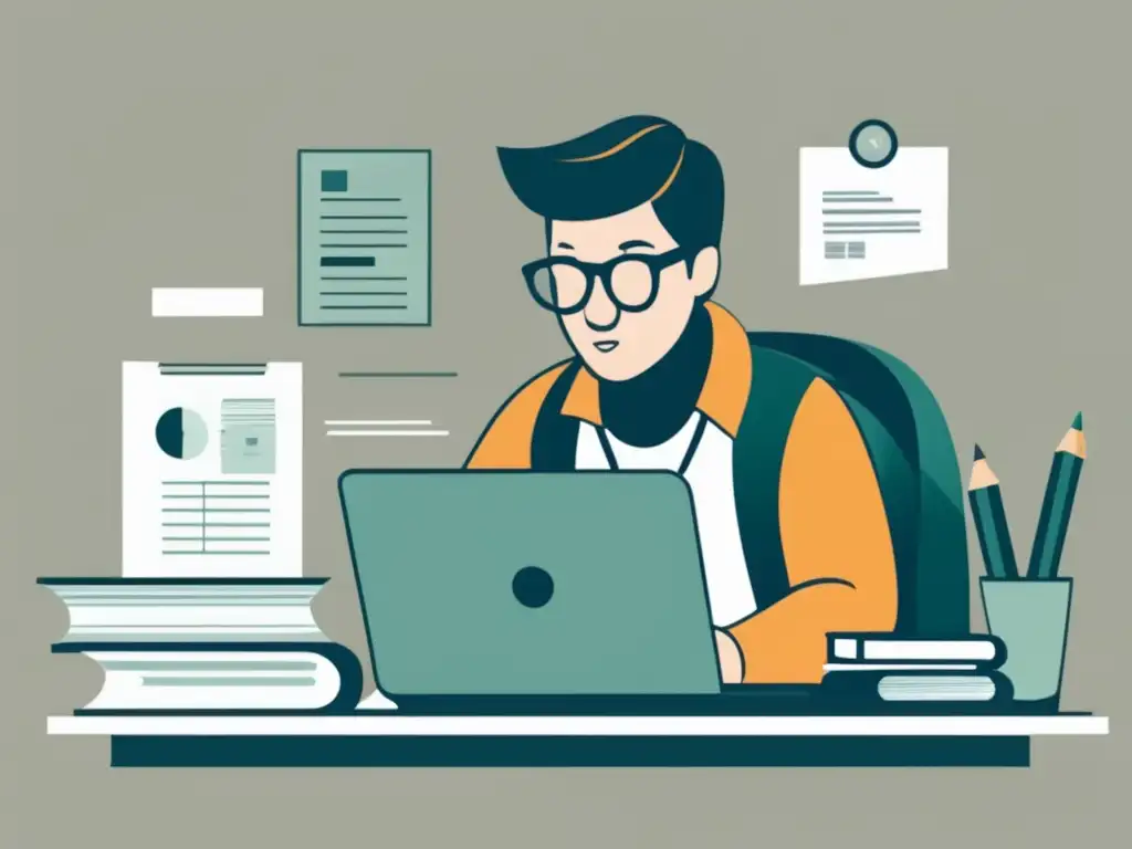 Freelancer pensativo, planificación de impuestos Implicaciones fiscales para freelancers en una imagen minimalista