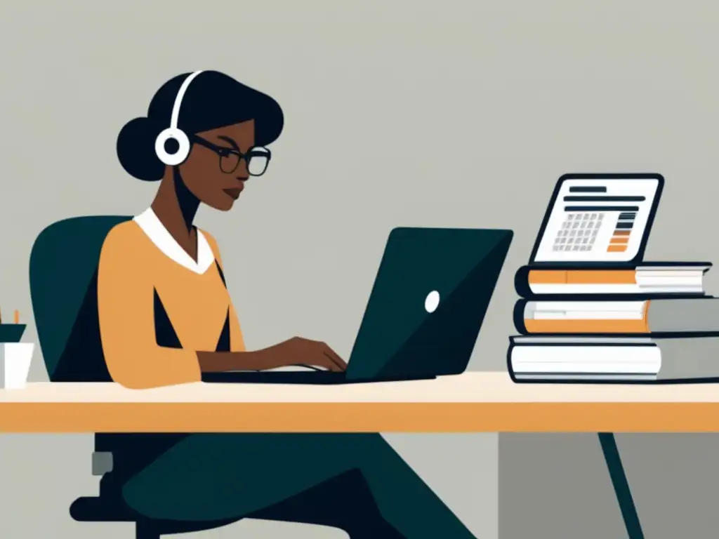Freelancer concentrado en su escritorio Cómo establecer tarifas exitosas como freelancer