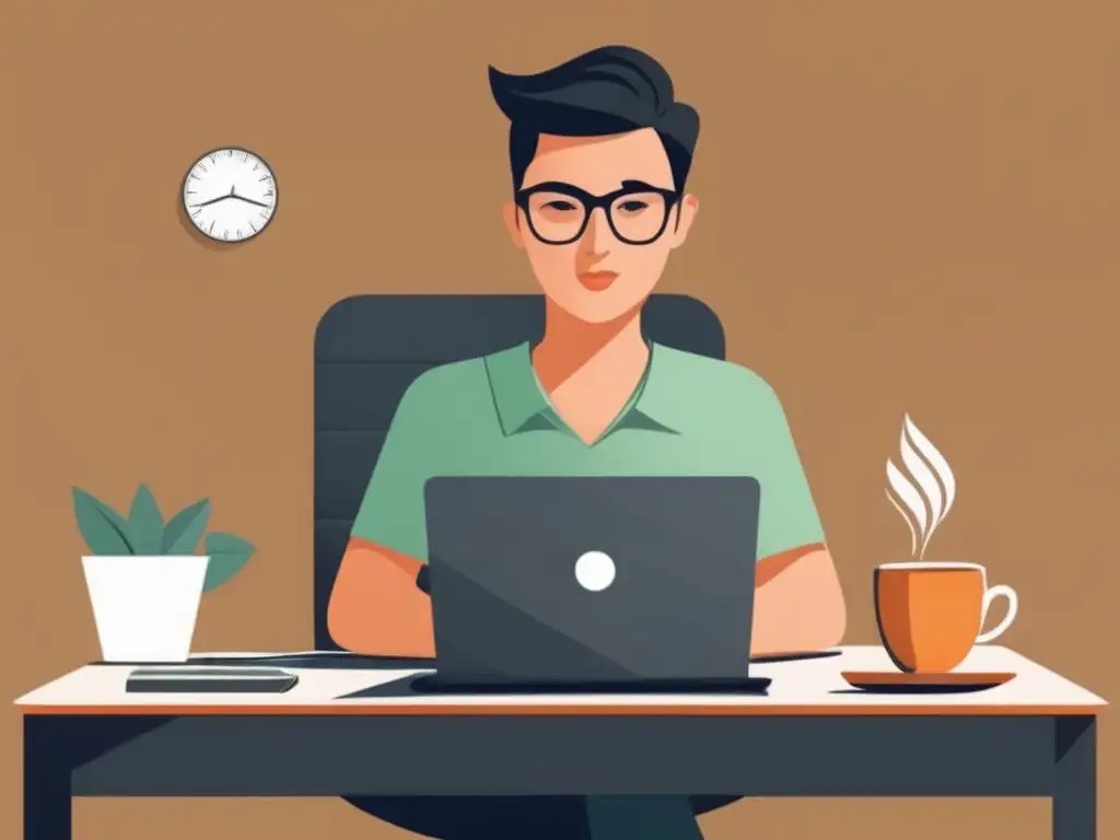Freelancer en su escritorio organizado y enfocado Freelancer enfocado en metas financieras: estrategias para establecer metas financieras para freelancers