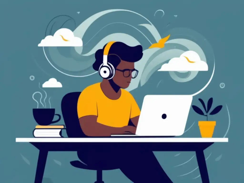 Freelancer enfrentando riesgos financieros Ilustración minimalista: Freelancer gestionando riesgos financieros