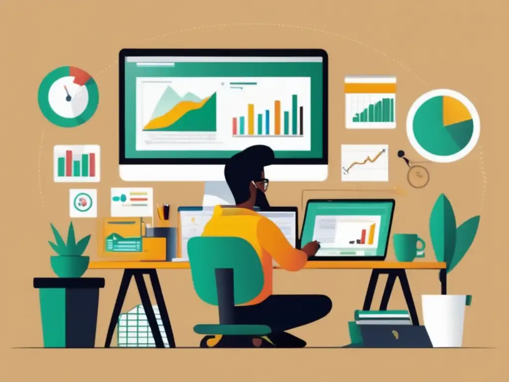 Freelancer organizando ingresos Freelancer generando ingresos múltiples: estrategias para establecer y alcanzar metas financieras