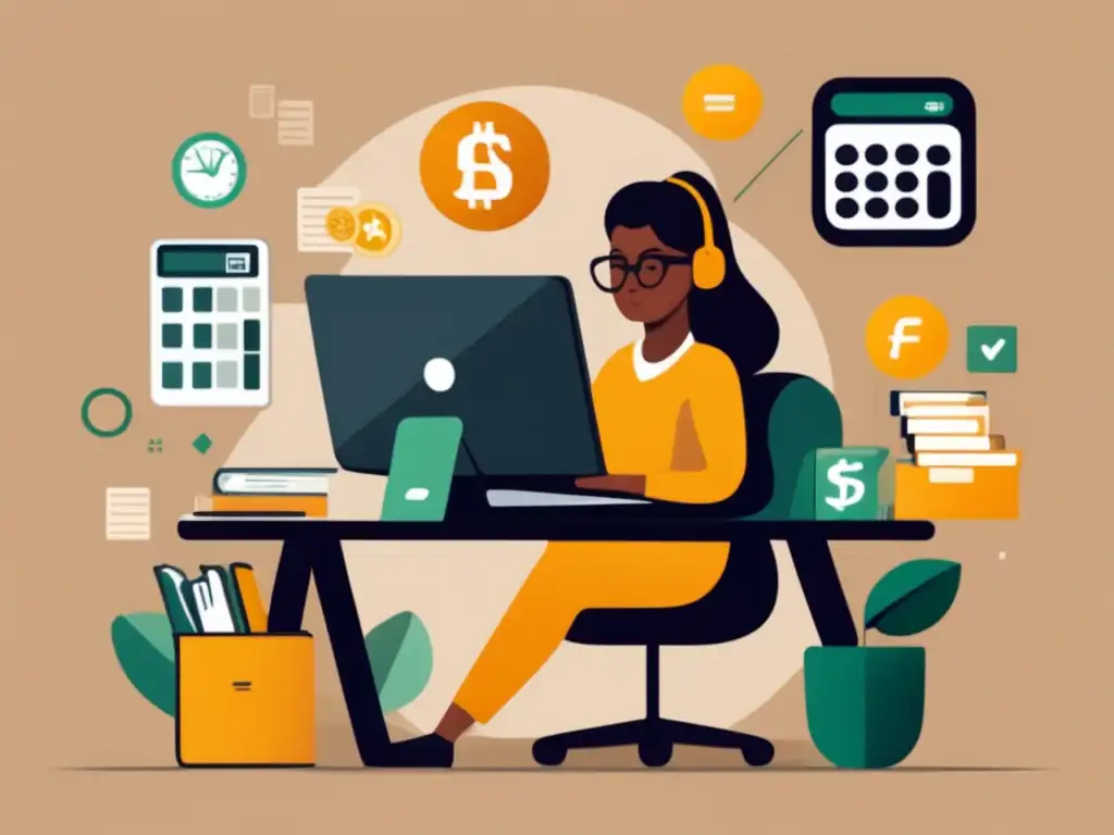Freelancer evaluando finanzas y metas de retiro Freelancer evaluando estrategias financieras para jubilación