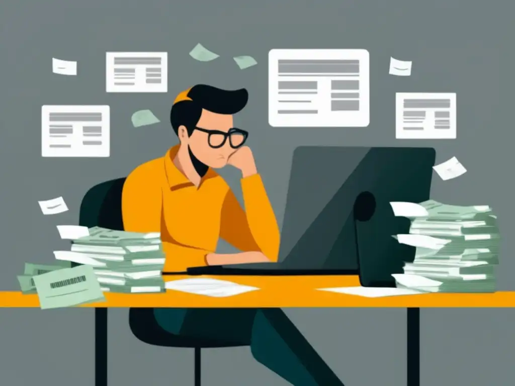 Freelancer enfrentando desafíos financieros Freelancer protege finanzas frente a impagos