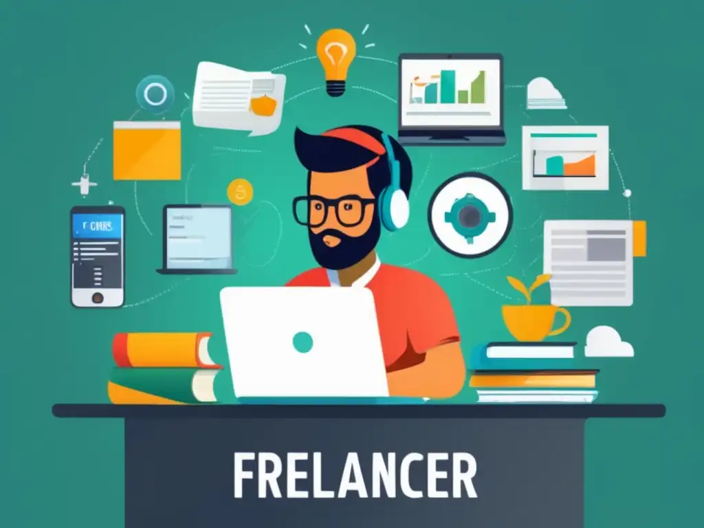 Freelancer con múltiples fuentes de ingreso Freelancer enfocado en estrategias financieras para freelancers exitosos