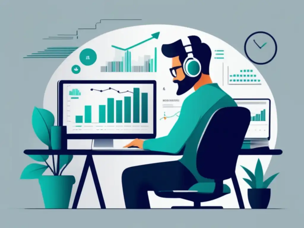 Freelancer enfocado en finanzas Freelancer protegiendo finanzas ante fluctuaciones económicas