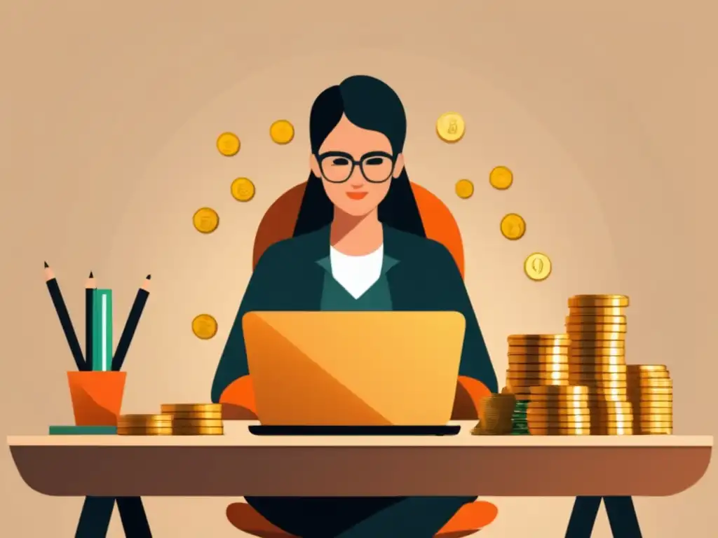 Freelancer ahorrando e invirtiendo Freelancer enfocado en estrategias de ahorro e inversión para freelancers en EEUU