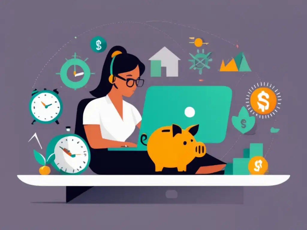 Freelancer enfocado en inversiones Freelancer estudiando gráficos y tomando decisiones de inversión: formas de invertir dinero como freelancer