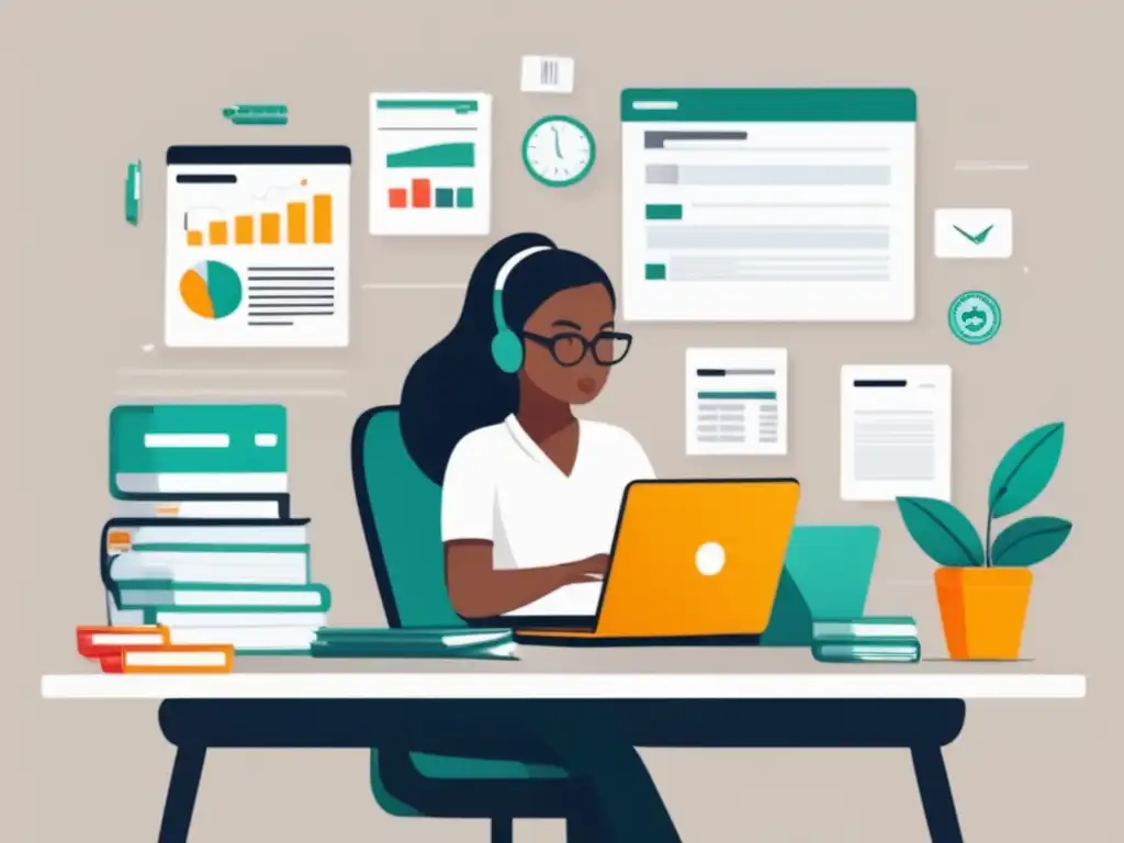 Freelancer planeando su futuro financiero Freelancer con estrategias de planificación financiera a largo plazo