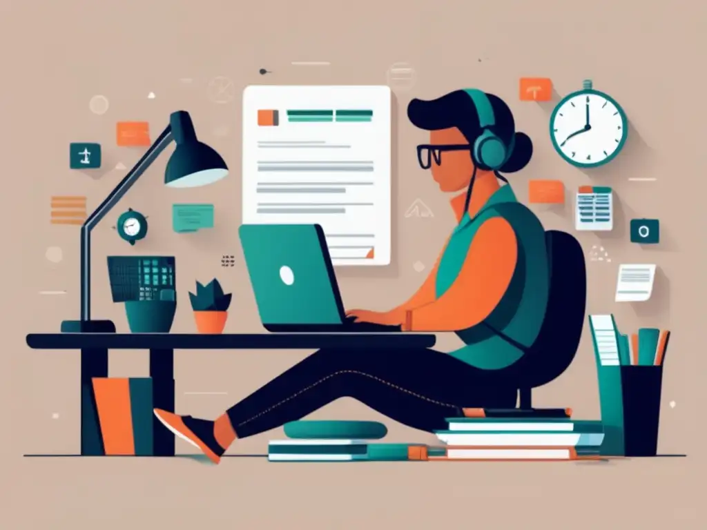 Freelancer en su escritorio con herramientas de planificación financiera Freelancer en escritorio con herramientas de planificación financiera para freelancers