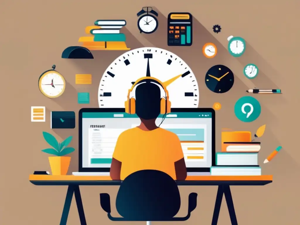 Freelancer enfocado en planificación financiera Freelancer en escritorio moderno, con herramientas de planificación financiera