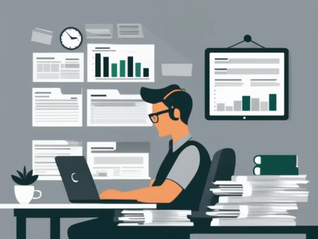 Freelancer revisando informe crediticio Historial crediticio de un freelancer en una imagen minimalista