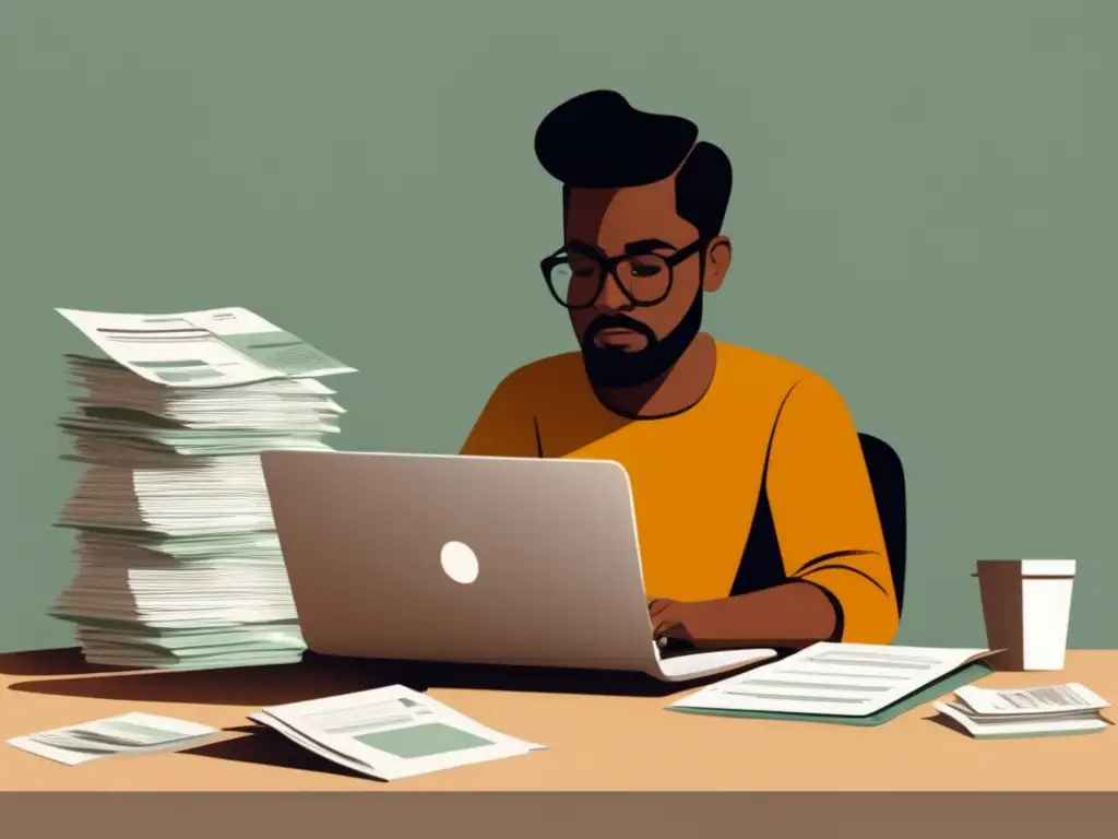 Freelancer analizando finanzas Freelancer protege finanzas en face impagos