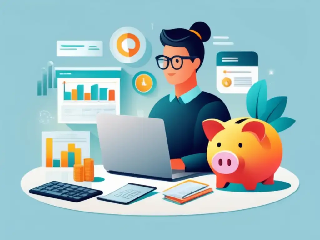 Freelancer organizado con herramientas financieras Freelancer con planificación financiera para freelancers