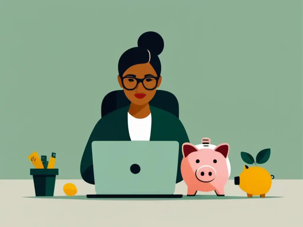 Freelancer estableciendo metas financieras Freelancer determinado crea fondo de emergencia para freelancers