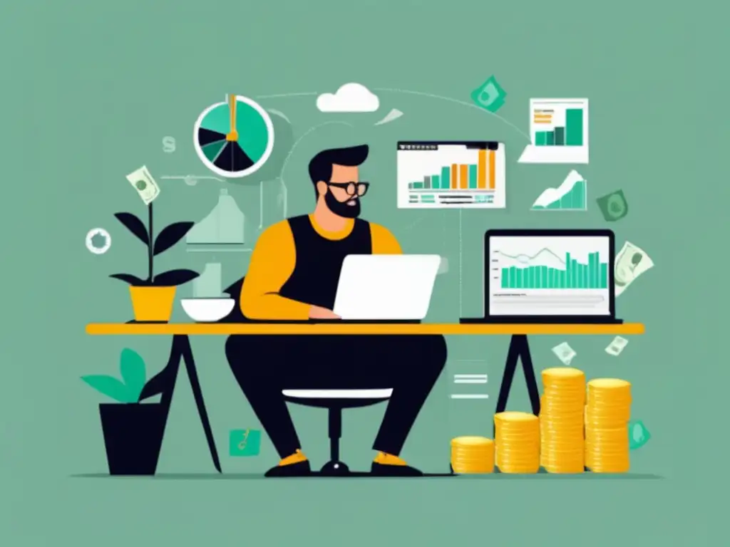 Freelancer con múltiples fuentes de ingreso Freelancer con planificación financiera y fuentes de ingresos diversificadas