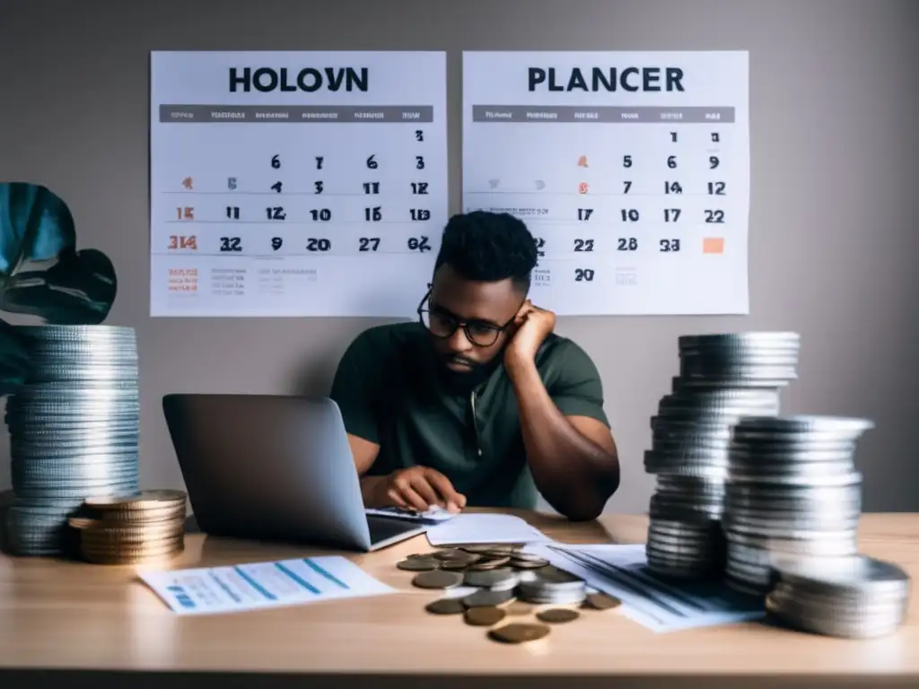 Freelancer preocupado por su economía Freelancer preocupado por gestión financiera en periodos de baja actividad económica
