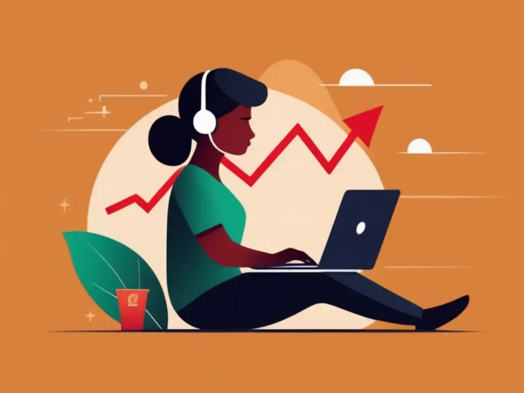 Ilustración minimalista del freelancer con seguridad financiera Ilustración minimalista de freelancer con estabilidad financiera y protección contra riesgos financieros para freelancers