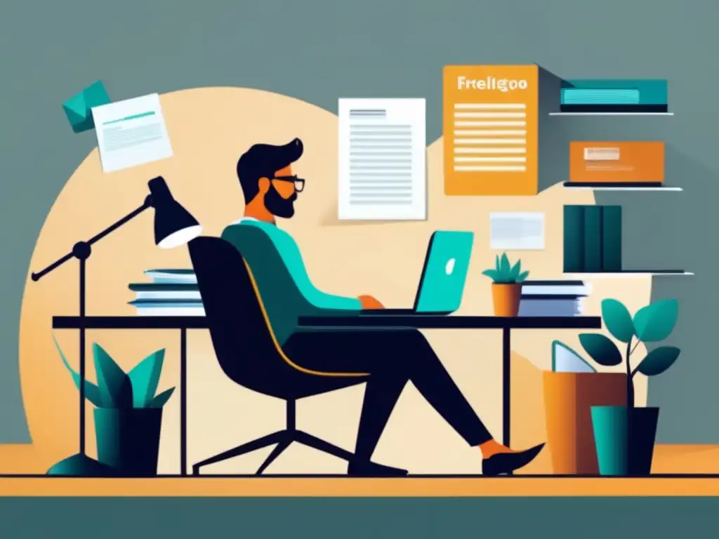 Gestión de Riesgos Financieros para Freelancers Freelancer en escritorio con documentos: Gestión de riesgos financieros para freelancers en Latinoamérica