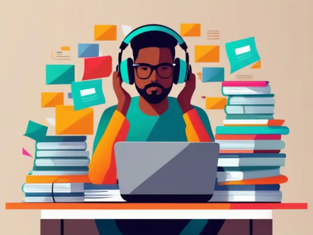 Freelancer concentrado en impuestos Freelancer pensando en errores comunes en impuestos para freelancers
