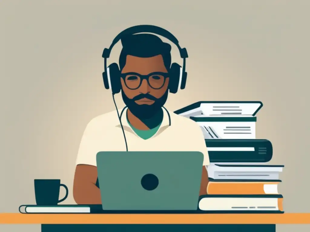 Freelancer trabajando con documentos y formulario de impuestos Freelancer trabajando en su escritorio con documentos y formas fiscales