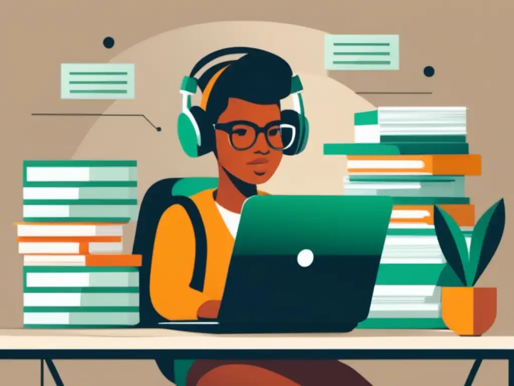 Freelancer en su escritorio con documentos de impuestos Freelancer con implicaciones fiscales: planificación financiera y documentos de impuestos