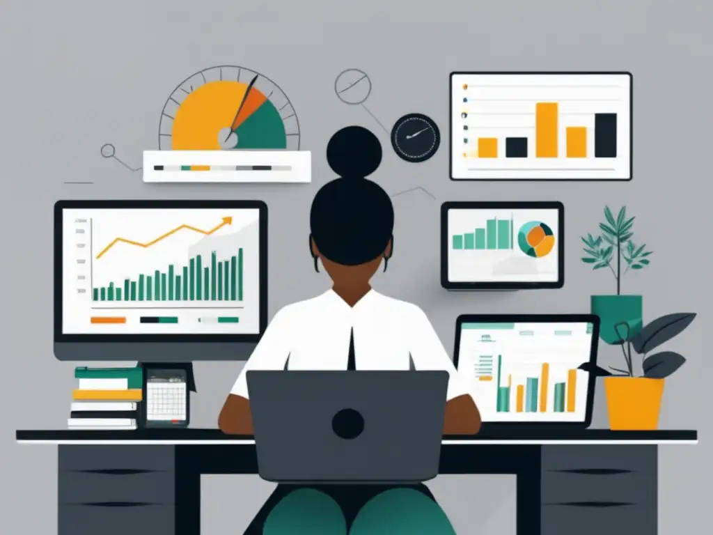 Freelancer invierte con confianza Opciones de inversión para freelancers, imagen minimalista de un freelancer enfocado en su escritorio