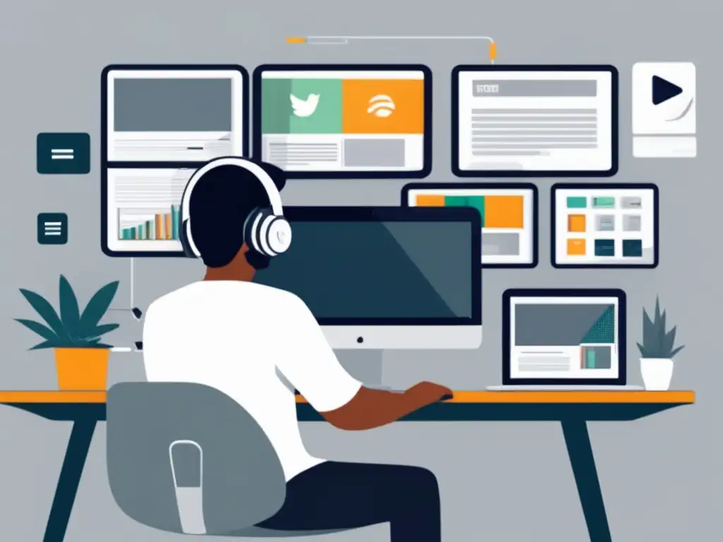 Trabajador freelance enfocado y determinado Freelancer en acción: técnicas para duplicar ingresos