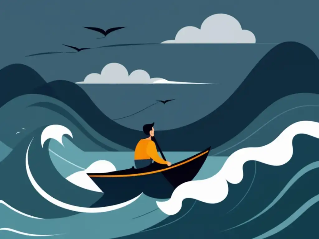 Freelancer navegando en mar tormentoso Gestión financiera para freelancers en aguas turbulentas