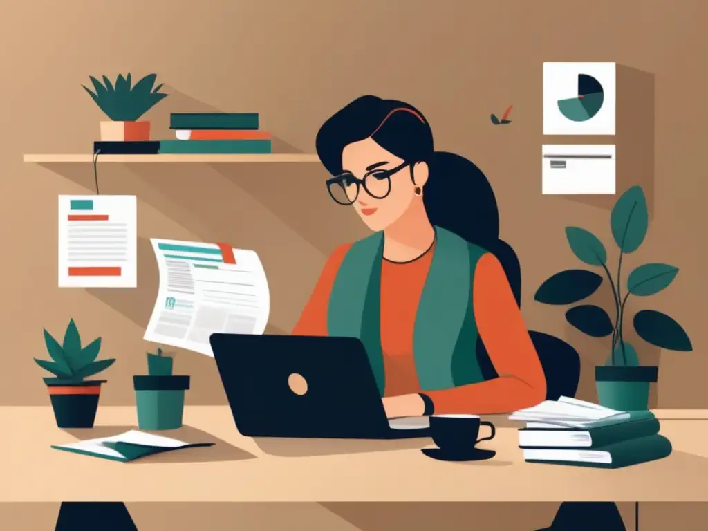 Freelancer enfocado trabaja en escritorio Freelancer analizando datos financieros, opciones de financiamiento externo para freelancers
