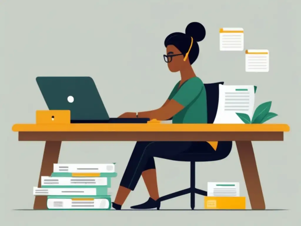 Ilustración minimalista de un freelancer organizando sus finanzas Ilustración minimalista de un freelancer organizando finanzas personales y profesionales