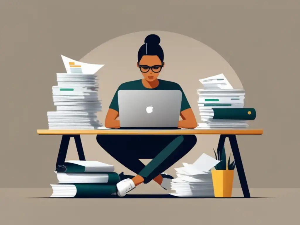 Freelancer organizando finanzas Imagen de freelancer organizando ingresos y gastos, evitando errores comunes en declaración de impuestos