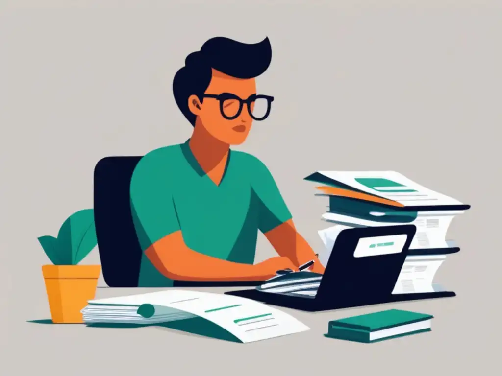 Freelancer organizando gastos meticulosamente Organizando gastos y reduciendo impuestos: estrategias para freelancers