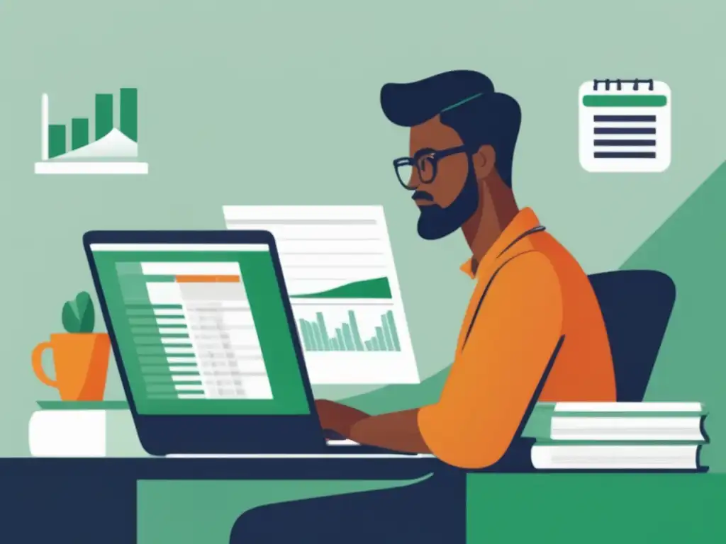 Freelancer organizado optimizando impuestos Freelancer optimizando impuestos con organización y profesionalidad