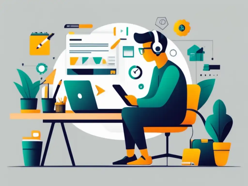 Estrategia de precios del freelancer Ilustración minimalista de freelancer pensando en su estrategia de precios