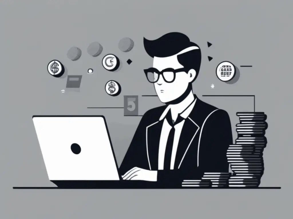 Freelancer calculando tarifas Profesional freelancer pensando en fijar tarifas