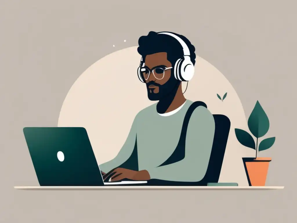 Freelancer concentrado en su trabajo Freelancer concentrado en su escritorio minimalista - Estrategias financieras para freelancers exitosos