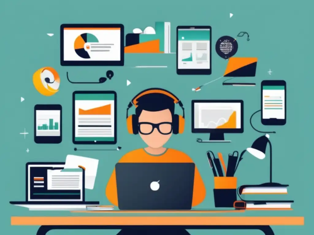 Freelancer enfocado en trabajo Freelancer enfocado en finanzas en tiempos de cambios económicos