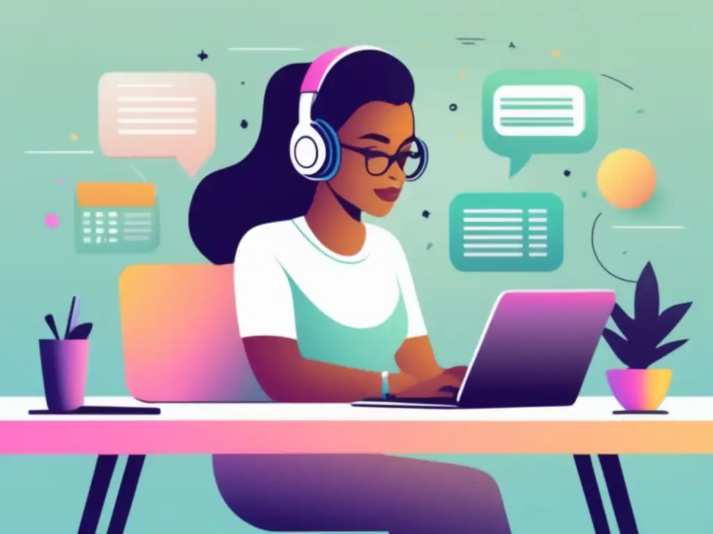 Freelancer productivo y organizado Freelancer en un escritorio moderno con estrategias financieras
