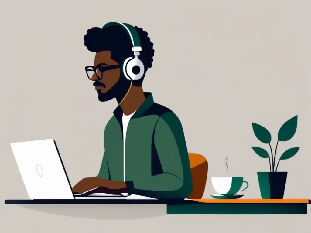 Freelancer productivo en un escritorio minimalista Gestión financiera para freelancers en un espacio minimalista