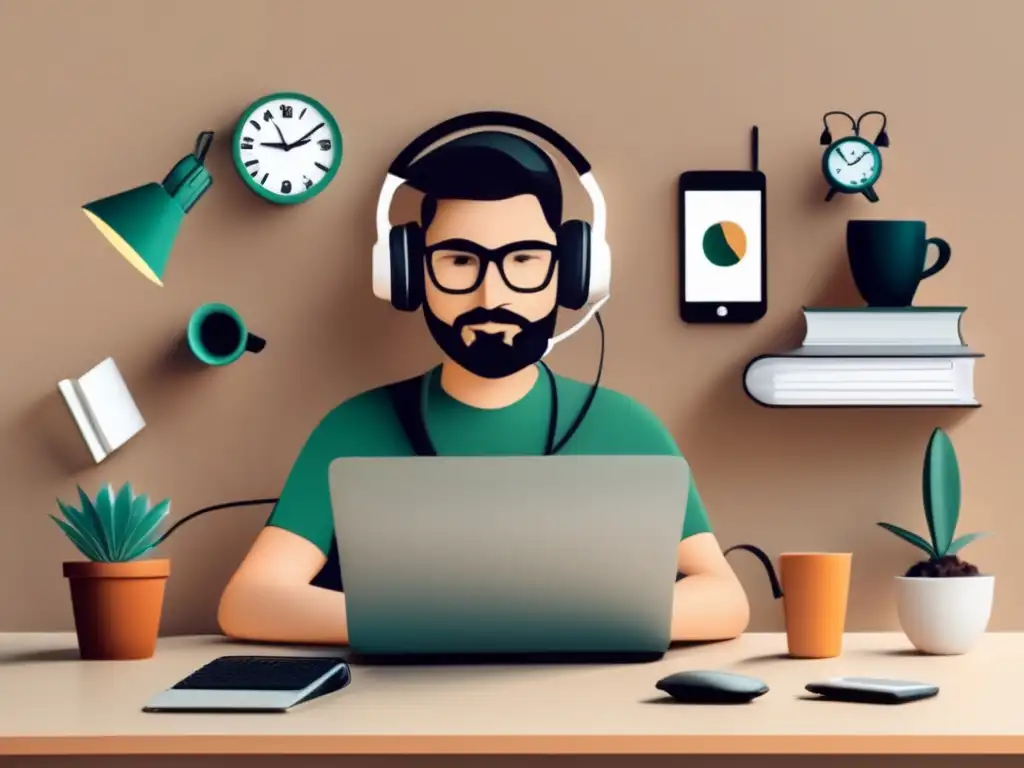 Freelancer trabajando en su escritorio Freelancer estableciendo tarifas efectivas